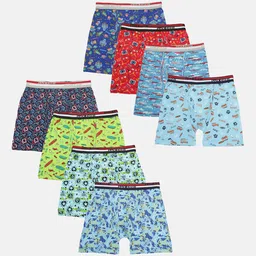 Lux Cozi Boys Pack of 8 Assorted Printed Moisture-Wicking Trunks-image-82