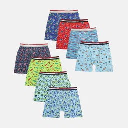 Lux Cozi Boys Pack of 8 Assorted Printed Moisture-Wicking Trunks-image-85