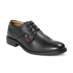 Red Chief Men Black Solid Leather Formal Derbys-image-27