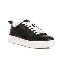 London Rag Women Black Perforations Flatforms-11
