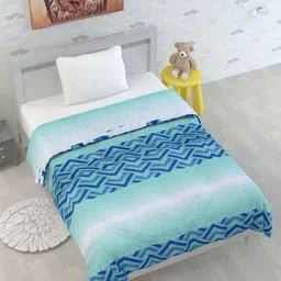 Divine Casa Blue & White Microfiber Mild Winter 120 GSM Single Bed Comforter-image-41