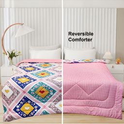Supreme Home Collective Pink & Blue AC Room 300 GSM Double Bed Comforter-image-72