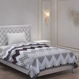 Monte Carlo Grey & Black Geometric AC Room 120 GSM Single Bed Comforter-image-50