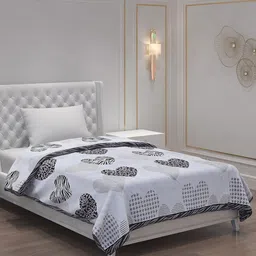Monte Carlo Blue & Black Geometric AC Room 120 GSM Single Bed Comforter-76