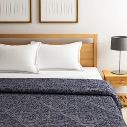 SWAYAM Charcoal Grey Printed AC Double Comforter-25