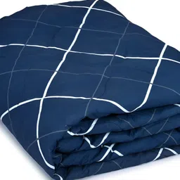 RRC Blue & White Geometric Printed AC Room 210 GSM Double Bed Comforter image 3