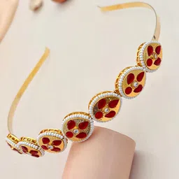 ABDESIGNS Gold Plated Kundan-Studded Hairband-picture-25