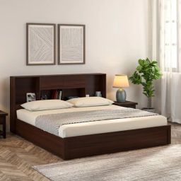 mintwud from pepperfry Yume King Size Bed In Walnut Finish With Headboard & Box Storage-picture-36