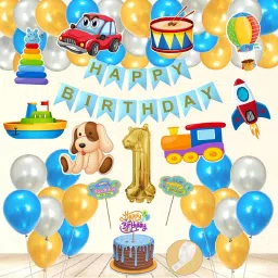 First Birthday Decorations kit for Baby Boy / 1st Happy Birthday Decoration Item-5