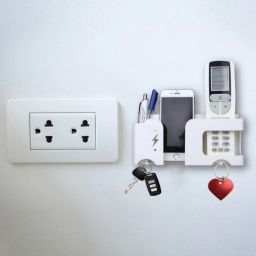 Flipkart SmartBuy Multi-Purpose Wall Mount Smartphone holder. AC TV Remote and Key Chain Hanging Mobile Holder-picture-4