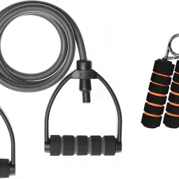 Single Toning Tube Resistance Band with 2 Foam Hand Gripper for Workout Fitness Accessory Kit Kit-image-88