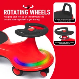 pandaoriginals Musical Front Lights with Backrest Superior Quality Smooth Wheels Rideons & Wagons Non Battery Operated Ride On image 3
