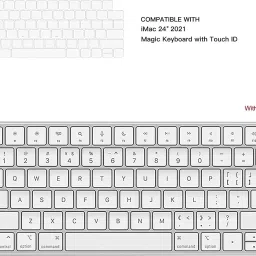 oaky Ultra Thin Keyboard Skin Cover for iMac 24 Inch 2021 Magic Keyboard with Touch ID A2449, A2450 Keyboard Cover Skin, Keyboard Skin Accessories Keyboard Skin image 2