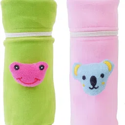 Plush Baby Zip Feeding Bottle Cover with Animated Cartoon Design (125-250 ML)-28