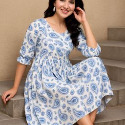 clanger Women Gown Light Blue Below Knee Dress-picture-1