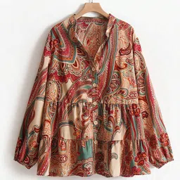 leriya fashion Casual Regular Sleeves Printed Women Multicolor Top-picture-13
