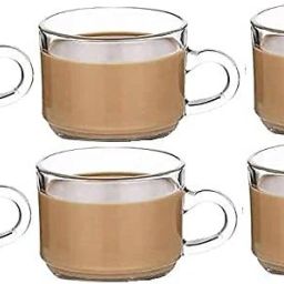 Pack of 6 Glass Glass Tea Cup Set (Set of 6) Glass Transparent Glass Cup Tea(200 ML - Clear)-4