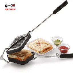 Quality Non-Stick Non- Electric Aluminium 2 Slice Grill Sandwich Toaster Grill-image-4