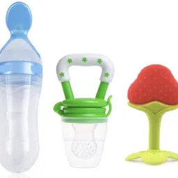 Combo Baby Food Feeder Fruit Nibbler & Teether Pack-3 FST-1 Cap-90 ml combo 1 - silicone-0