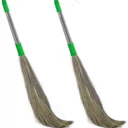 No-Dust Broom, Long Handle, Easy Floor Cleaning Multi-Use Grass Dry Broom-image-5