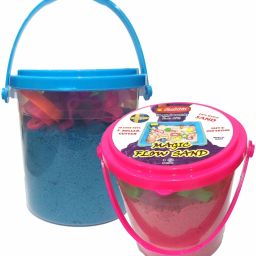 Magic Sand 2 Buckets 1kg (Pink & Blue) Creative Sand for Kids 20 Toys Moulds-24
