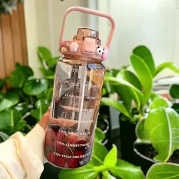 New 2000ml Transparent BPA Free Sports Bottle For Home Office Travel & Gym 2000 ml Water Bottle-image-54
