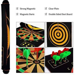 jayaansh traders Magnetic Dart Game 2 in 1 Both Side Magnetic Board With 4 Magnetic Dart. 35 cm Dart Board image 3