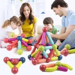 Magnetic Sticks 3D Magnet Building Puzzle Toys Gift for Toddler (64 PCS)-35