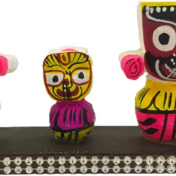 craft world Jagannath Statue,Jagannath World Mahaprabhu Jagannath Idol Set with Sudarshan Decorative Showpiece - 6 cm image 3