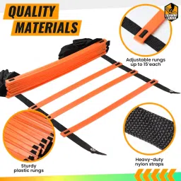 leosportz Agility Ladder 4 meter Speed Training Ladder with 10 Adjustable Rungs Speed Ladder image 2