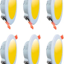 10W Maxa Bright Round LED Conceal Down Light (Warm White - Yellow) Pack of 6 Ceiling Light Ceiling Lamp-10