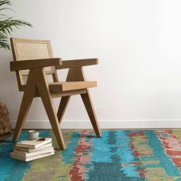 obeetee Green Abstract Wool and Cotton 6 ft x 9 ft Hand Tufted Carpet-picture-2