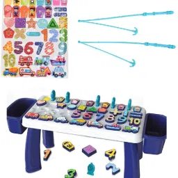 indusbay 5 IN 1 Number Puzzle, Match Count Color Shape Sorter Fishing Educational Toys image 2