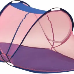 Polyester Kids Washable Folding Baby Mosquito Net With Base Clothes ( 1 To 5 Years , Multicolor ) Mosquito Net-0