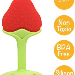 Silicone BPA Free Fruit Shape Teethers for Baby/Infants/Children (Strawberry) Teether-19