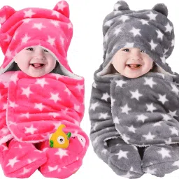 Embroidered Crib Hooded Baby Blanket forAC Room-image-31