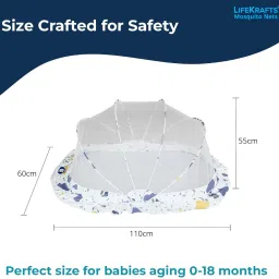 lifekrafts Nylon Kids Washable Foldable Baby Mosquito Net, Bottomless Net for Infants, for Safe & Easy Use | Mosquito Net image 2