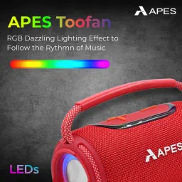APES Toofan Bluetooth Speaker, 6Hrs Playtime, Dynamic RGB LED's,TF card, USB, and AUX 10 W Bluetooth Party Speaker image 3