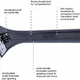 manvi 002 Adjustable Wrench 12inch Single Sided Open End Wrench image 2