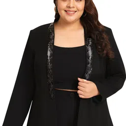 wild u Women Solid Single Breasted Party Blazer-picture-4
