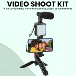 FRONY (Video Kit) with LED Lights & Wireless Microphone Setup For Vlogging/YouTubeA274 Tripod-8