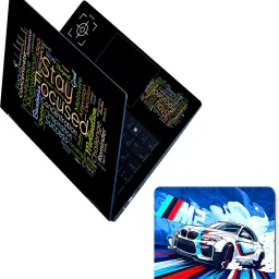 Flipkart SmartBuy Full Body Laptop Skin and Mouse Pad Combo Stay Focused Inspirational Word Cloud No Residue Removable Self Adhesive Vinyl Reusable Laptop Skin Compatible for 15.6 inch-image-40