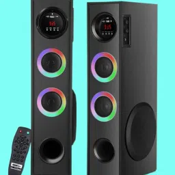 Qcluellu 83 =FG TOWER SPEAKER DJ Sound Stereo bass Built-in FM 80 W Bluetooth Tower Speaker-79