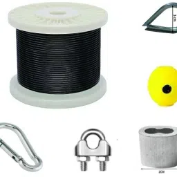 GYM MACHINE WIRE WITH COMPLETE LOCKING SYSTEM (6MM 15 MTR ) Climbing Pulley-picture-2