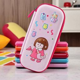 colorbee Vibrant Pen Pouch Cute Birthday Girl Cartoon Dress Design Girls School Bag Addon Cartoon Characters, Cute Girl, Stars & Teddy Bear Art Polyester Pencil Box-picture-20