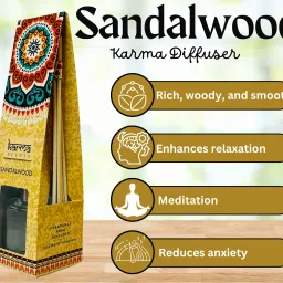 Sim & Ross | Sandalwood Reed Diffuser Set | Includes 5 Wooden Reed Sticks | 50ml | Toxin Free & Calming Effect, Room Freshener for Home, Bedroom, Bathroom, and more Diffuser image 2