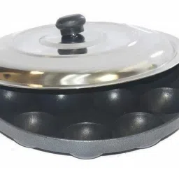 Non-Stick Appam Patra Ponganal Maker Pan Paniarakka 12 cavity with Lid K2 Paniarakkal with Lid 1 L capacity 23 cm diameter-image-39