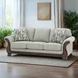 royaloak Amber Fabric 3 Seater Sofa In Grey Color-picture-48