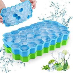 Ice Cube Trays, Silicone Ice Cube Trays with Lids, 2 Pack Flexible Ice Trays Multicolor Plastic Ice Ball Tray-image-37