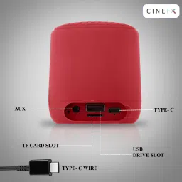 cinefx Bluetooth 2 in 1 Speaker Type-C Charging 5W Premium Sound Water Splash Proof 5 W Bluetooth Speaker image 3